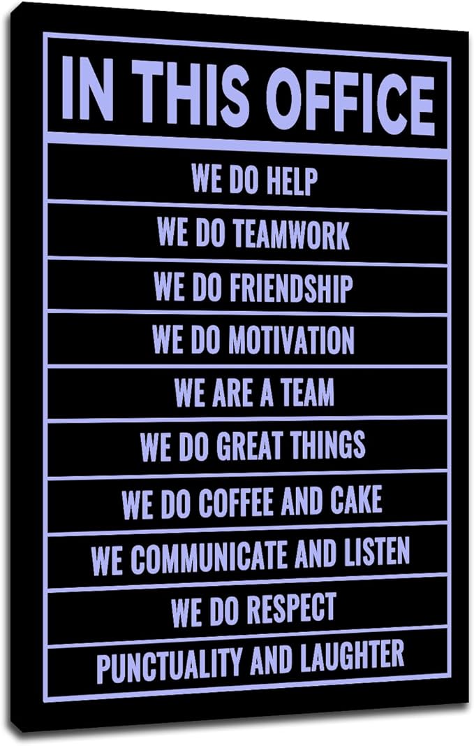 In This Office Inspirational Canvas Wall Art Motivational Entrepreneur Quotes Poster Print Wall Decor Artwork for Modern Home Bedroom Gym Office Workplace Picture Stretched and Framed [12''Wx18''H]