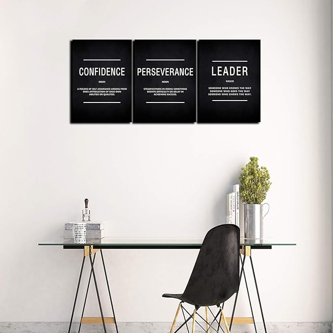 BWSPACE Inspirational Wall Decor Motivational Canvas Wall Art, grind hustle wall art 3 Pieces Wall Art Decorations for Office Living Room and Bedroom Decor (48" W x 24" H, CPL)