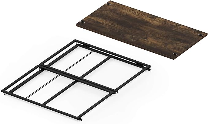 Furinno Riau No Tool/No Assembly/Folding Metal Frame Computer Desk, Rustic Oak/Black, 39 Inch