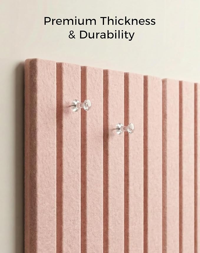 Aothia 12-Pack Large Felt Bulletin Board 48"x36", Modular Pin Board Tiles for Wall, Cork Board Alternative for Office & Classroom, Includes 70 Adhesive Tabs & 40 Pushpins, Pink