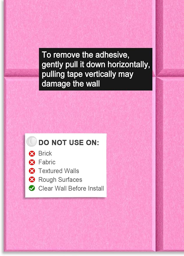 Hsurbtra Cork Board for Wall 24 x 18 Inch, 6 Pack Felt Bulletin Notice Board with Pushpins for Office Home School Farmhouse Wall Decor, Pink