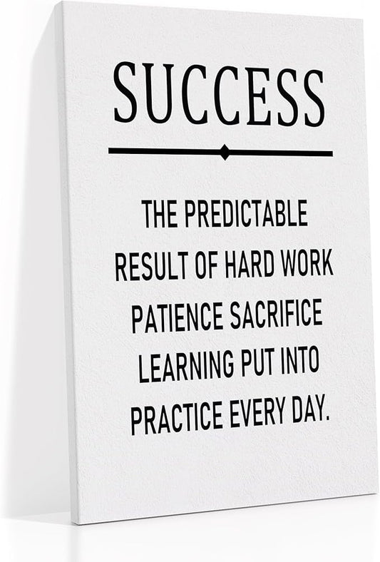 Inspirational Poster Wall Art Success Motivational Entrepreneur Quotes Print on Canvas Positive Motto Picture Painting Wall Decor for Modern Home Living Room Gym Stretched and Framed [24''Wx36''H]