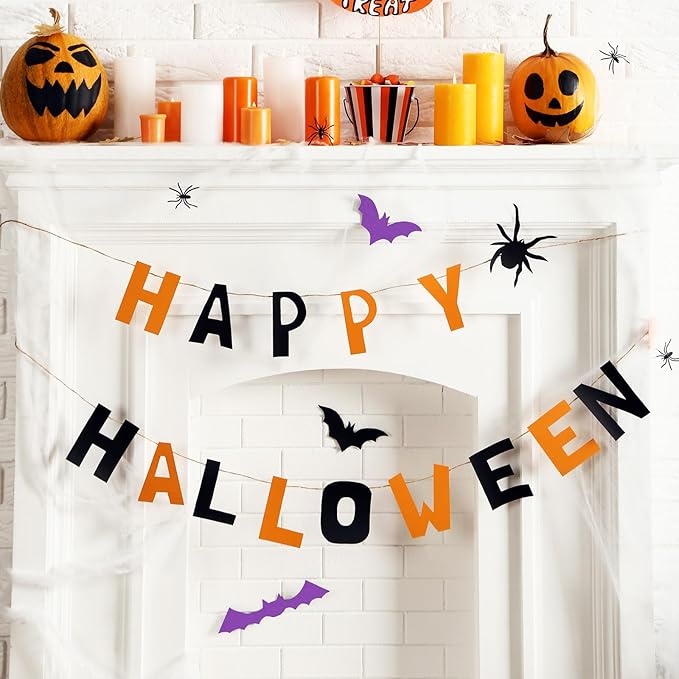 Whaline 150 Sheets 8.5 x 11 Inch Assorted Halloween Colored Card Stock Paper Black Purple Green Orange Yellow Scrapbook Paper for DIY Crafts Card Making Hocus Pocus Party Gift Supplies, 65lb