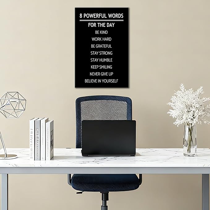 Inspirational Canvas Wall Decor Motivational Discipline Posters for Office Positive Quotes Picture Painting Artwork for Modern Gym Bedroom Living Room Gym Stretched and Framed [12''Wx 18''H]