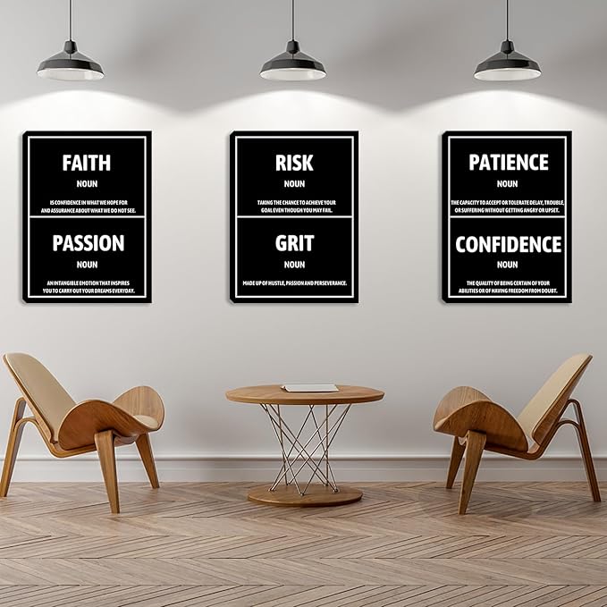 Inspirational Canvas Wall Art Painting Artwork Motivational Positive Quotes Prints Posters Picture Black Home Painting Wall Decor for Living Room Bedroom Office Classroom Framed Decoration (60"Wx28"H)