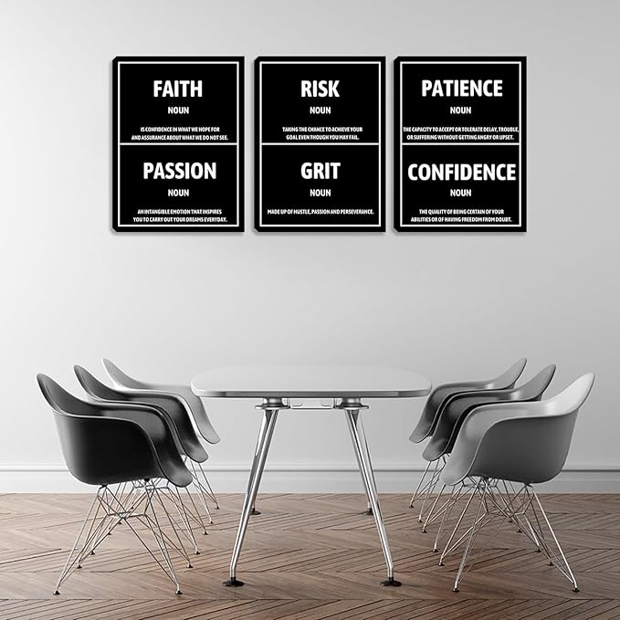 Inspirational Canvas Wall Art Painting Artwork Motivational Positive Quotes Prints Posters Picture Black Home Painting Wall Decor for Living Room Bedroom Office Classroom Framed Decoration (60"Wx28"H)