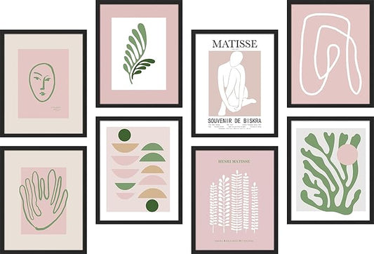 SIGNWIN Framed Poster Bathroom Decor 11"x14"x 8 Black, Wall Art Room Decor Multicolor for Living Room, Bedroom, Office Matisse Nude Dancer Geometric Pink Jungle Plant Nature Abstract Shapes