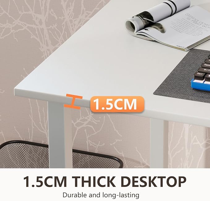BestOffice Computer Desk,Home Office Desk, Modern Simple Style for Home Office Study Writing (White, 55 Inch)