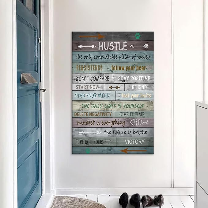 Inspirational Canvas Print Wall Decor Motivational Entrepreneur Quotes Wall Art Positive Picture Painting Poster Artwork for Home Living Room Office School Gym Stretched the Framed [24''Wx36''H]