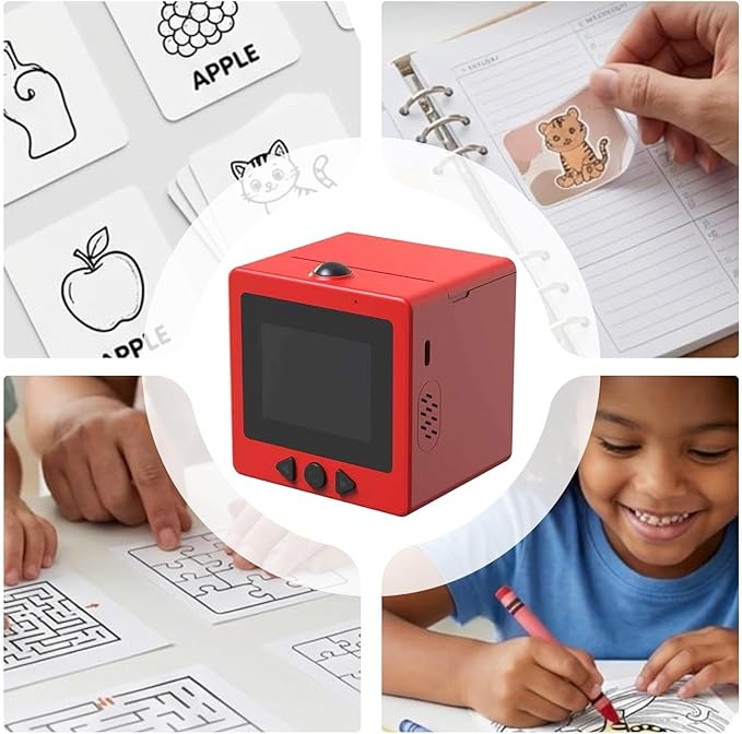 AI Voice Sticker Printer | Smart Mini Thermal Printer Box | AI Voice Control Label Sticker Maker Machine with Display | DIY Mini Photo Label Printers Smart Toy for Kids, Office & School