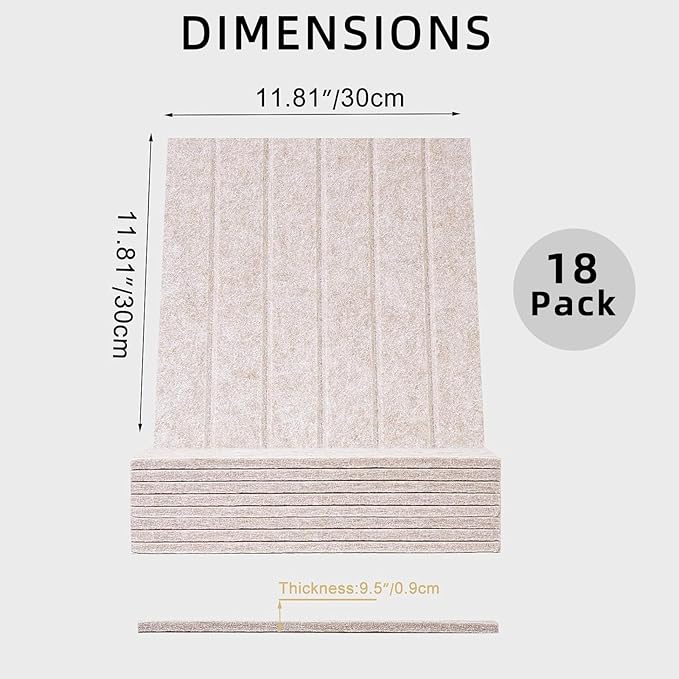 Large Felt Bulletin Board, 35.4"x70.8" Cork Board Alternative, Adhesive Cork Board with 30 Pushpins, Wall Pin Board, Bulletin Board for Office, 18 Pack, Oatmeal