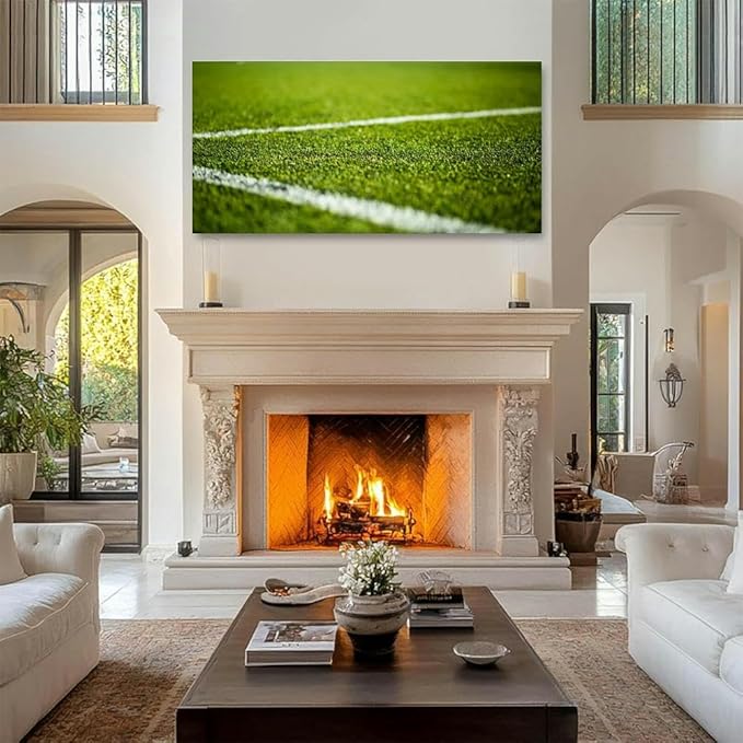 TIGTMULERLY Wall Art Frame Gallery Wall Decor Soccer pitch Modern Canvas Prints Artwork for Living Room Bedroom Office Kitchen 48x24Inch
