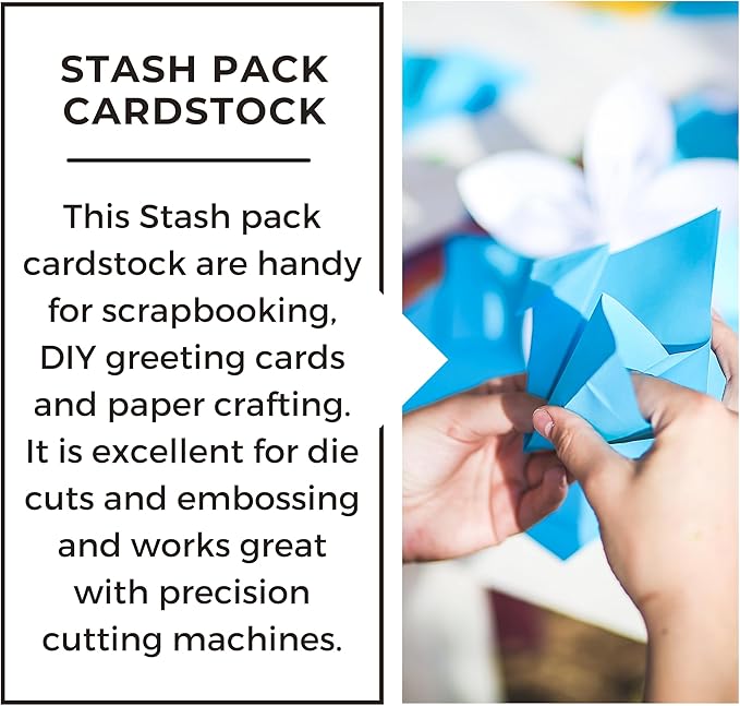 PA Paper Accents Stash Pack Cardstock Pack 8.5" x 11" Aqua, colored cardstock paper for card making, scrapbooking, printing, quilling and crafts, 65lb., 40 pieces