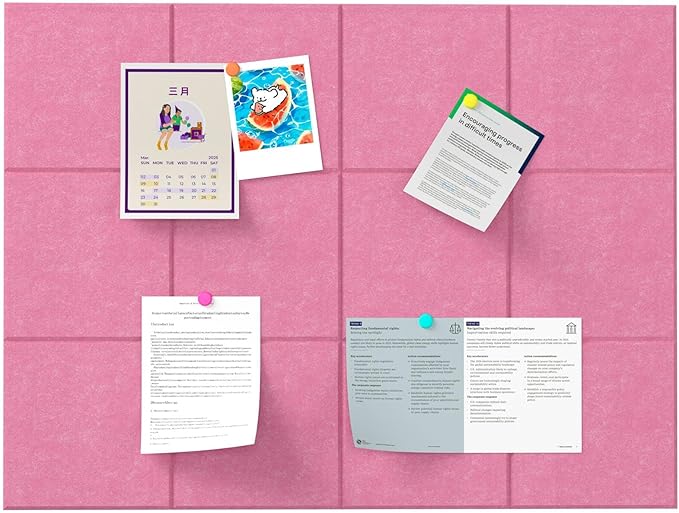 Large Cork Boards for Walls – 36" x 24" Self Adhesive Felt Wall Tiles, Ideal for Office Black Bulletin Board, Easy to Install Pin Board Photo Board