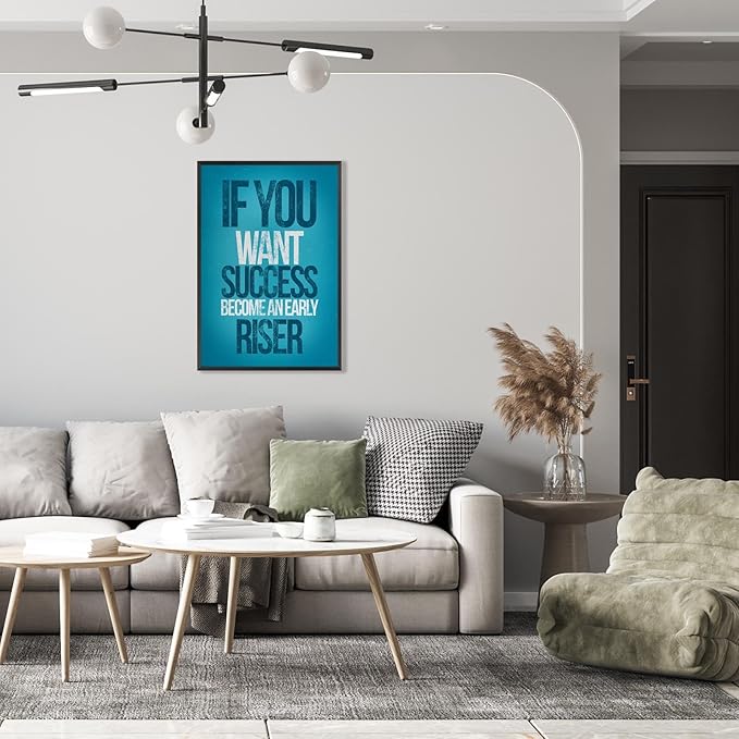 Trendy Motivational Canvas Poster Funky Motivational Quotes Wall Art Work Motivation Hustle Inspiring Sign Prints Painting For Office Living Room Wall Decor 24x36in Framed