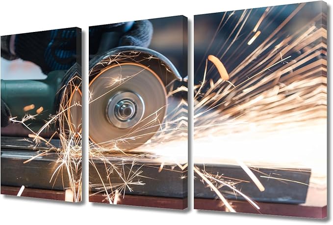 Bathroom Decor Wall Art Machine Tool Canvas Painting Wall Art Cut Metal Canvas Art Wall Painting Framed Wall Art Canvas Art Posters Modern Wall Decor Canvas Arts & Crafts, 36x24 Inch