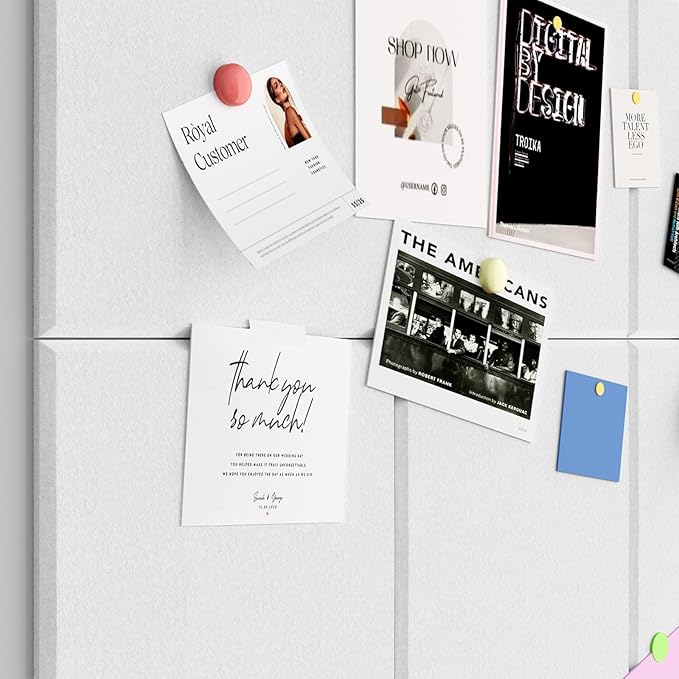 Large Cork Boards for Walls – 36" x 24" Self Adhesive Felt Wall Tiles, Ideal for Office Black Bulletin Board, Easy to Install Pin Board Photo Board