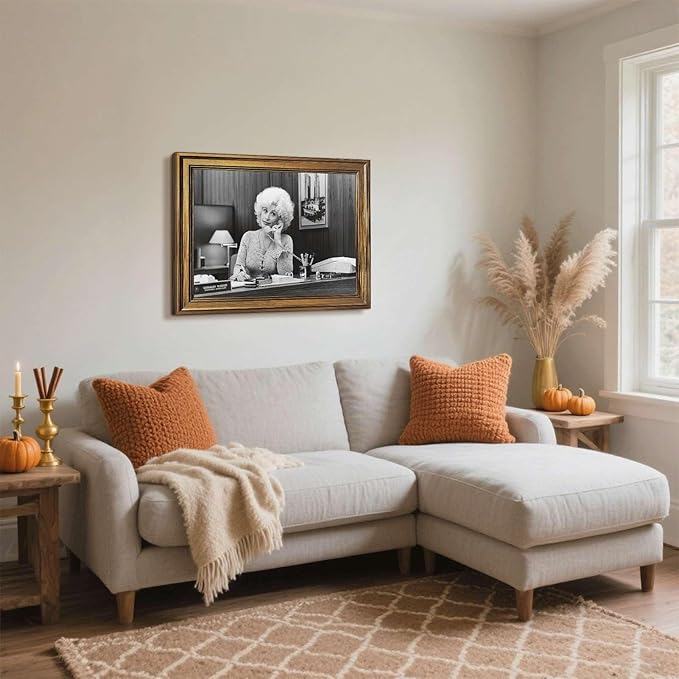 Framed vintage office scene Canvas Print Art, Contemporary Wall Art Painting Pictures Wall Decor, Elegant Home Decoration for Office or Apartment. (black frame,12L x16W)
