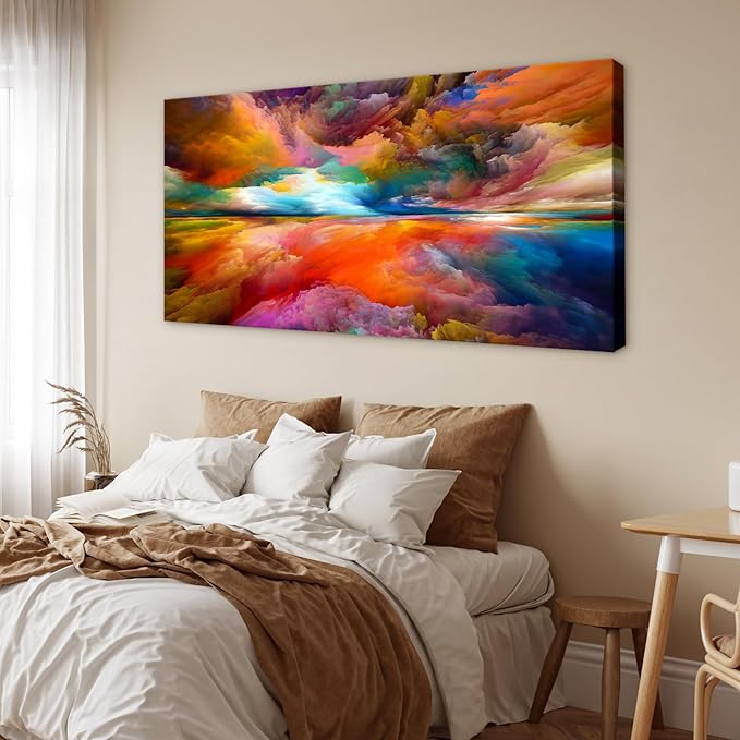 YYYYHPP YP2098 Abstract Wall Art Colorful Clouds Landscape Pictures Canvas Prints Paintings Ready to Hang for Living Room Bedroom Kitchen Home and Office Wall Decor