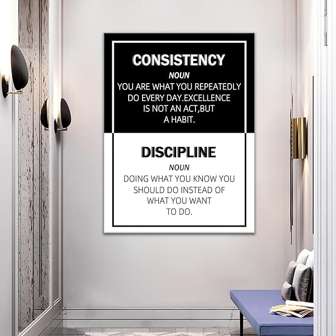 Motivational Canvas Wall Art Inspirational Entrepreneur Quotes Modern Inspiring Picture Print Artwork for Living Room Workplace Classroom Wall Decoration Stretched and Framed [24''Wx36''H]