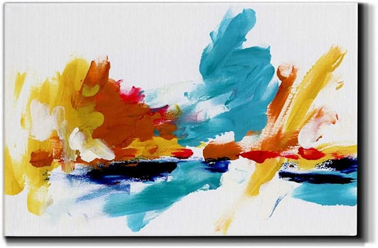 Landscape Wall Art Premium Gallery Wrapped Canvas Abstract Ocean Forest Modern Artwork Decoration for Living Room Kitchen Bathroom Office, Ready to Hang