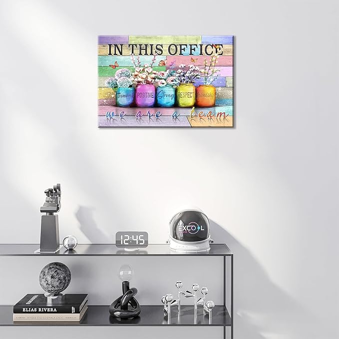 Inspirational Office Canvas Wall Art In This Office We Are A Team Motivation Human Resourcesflowers Inspirational Quotes Phrases Poster Framed Wall Art Team Motivational Quotes Team Decor 16x24 In