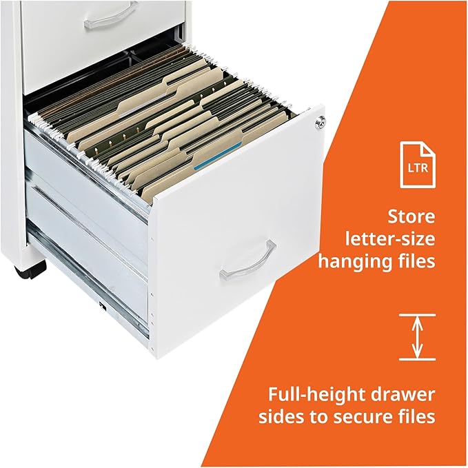 Lorell LYS SOHO File/File Mobile File Cabinet, White