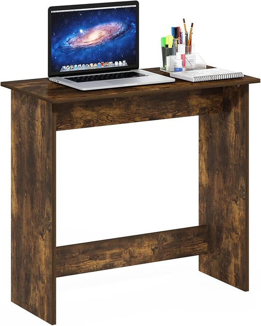 Furinno Simplistic Small Desk, 31.3" Wide Gaming Desk, Rectangular Computer Desk with Rounded Edges, Office Desk for Home Office, Bedroom, Study Room, Dorm, Amber Pine