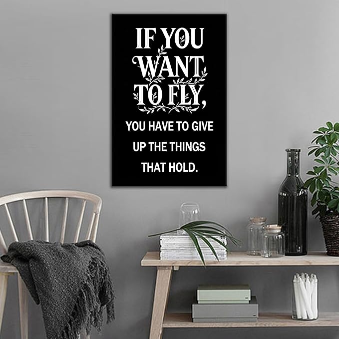 Motivational Wall Art Uplifting Canvas for Entrepreneur Gym Desk Print to Stay Focused Office Poster Decor Picture Painting Artwork for Modern Bedroom Office Workplace Ready to Hang [12''Wx18''H]
