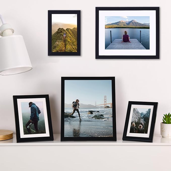 Fixwal 20 Pack Picture Frames Collage Wall Decor Wall Frame Set for Gallery Wall Decor, Hanging or Tabletop Display, Assorted Picture Frames Including 8x10, 5x7, 4x6 Family Photo Frames, Black