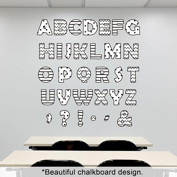 150 PCS Large 7" Bulletin Board Letters Set, Black and White Classroom Alphabet Cutout Letter for Bulletin Board Display Home School, A Great Helper to Inspire Students' Learning Interest