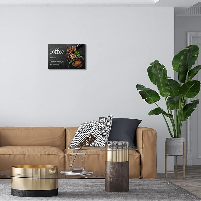 BWSPACE Wall Art Work-Creative Inspirational Canvas Prints, Painting Printing Art Canvas, Animal Print Motivational Wall Art Canvas, Suitable for Office, Hotel, Restaurant (Coffee, 24x36 inches)