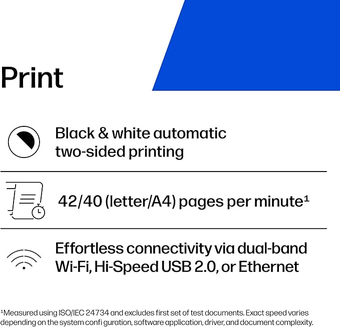 HP LaserJet Pro 4001dw Wireless Black & White Printer, Best-for-Office (2Z601F)