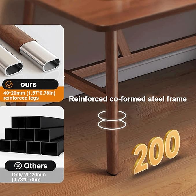 Office Small Computer Desk ，escritorio，Simple Writing Study Work ，Water-Resistant, Scratchproof Surface， for Home Bedroom，Work，Gaming(Walnut,100 * 60cm(39 24in))
