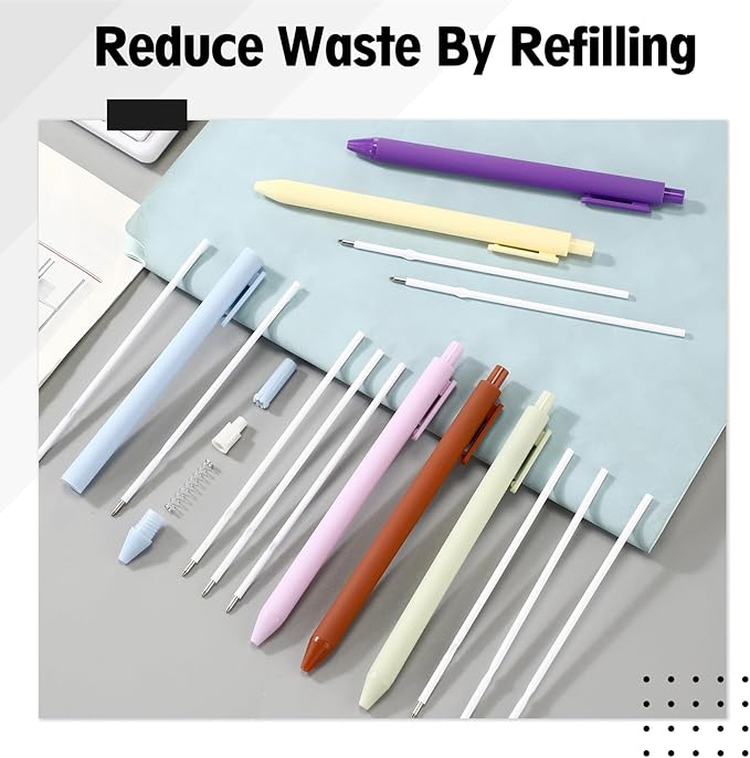 50 Pcs 1mm Retractable Ballpoint Pen Refills Bulk 4.92 Inch Replacement Ballpoint Ink Pen Refills Smooth Writing for Click Ball Point Pens School Office Supplies(Black Ink,Classic)