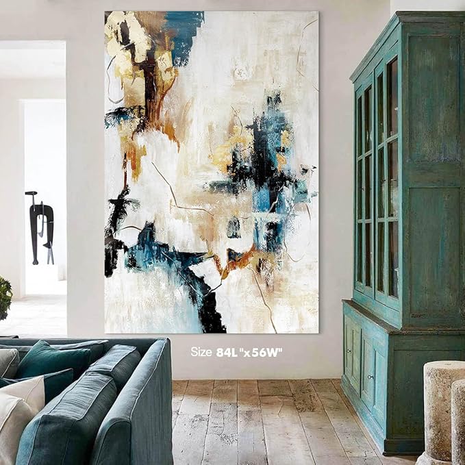 Office Wall Art Bedroom Abstract Canvas Art Wall Decor Living Room Yellow Pictures for Bedroom Beige Framed Artwork for Walls Home Decorations