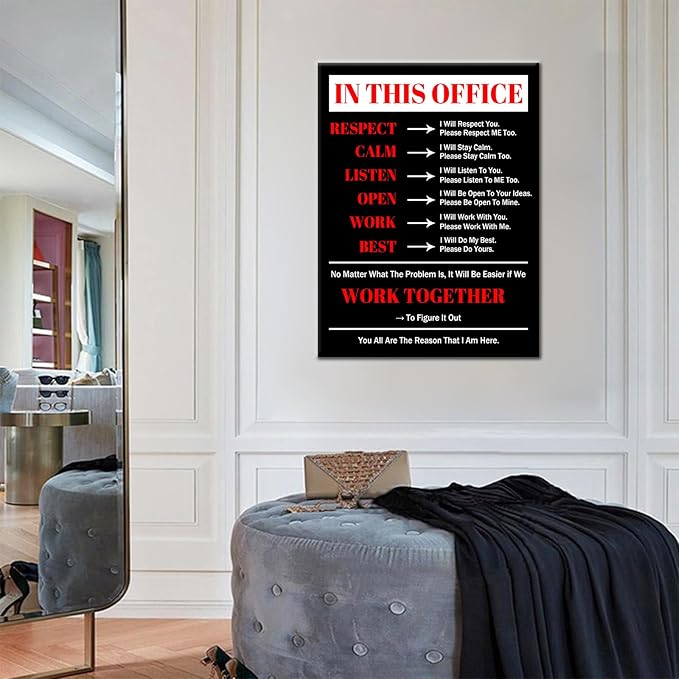 Inspirational Canvas Wall Art In This Office Motivational Poster Entrepreneur Quotes Poster Prints Positive Picture Artwork for Bedroom Office Gym Wall Decor Ready to Hang [18''Wx24''H]