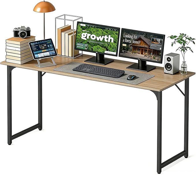 BestOffice Computer Desk,Home Office Desk, Modern Simple Style for Home Office Study Writing (Nature, 55 Inch)