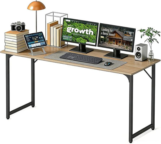 BestOffice Computer Desk,Home Office Desk, Modern Simple Style for Home Office Study Writing (Nature, 55 Inch)