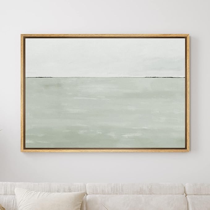 SIGNWIN Framed Canvas Print Wall Art Gray Watercolor Pastel Color Field Abstract Shapes Illustrations Modern Art Decorative Contemporary Chic Minimal for Living Room, Bedroom, Office - 24"x36" NATURAL