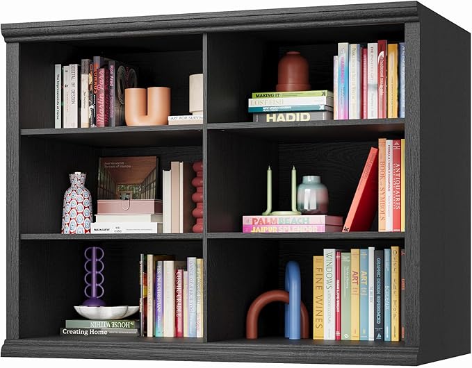 Rresyet 47.2" Wide Bookcase, 3-Tier Bookshelf Open Storage, 37" Tall Floor Standing Indoor Furniture, Book Cases for Home School Library Office Bedroom, Black