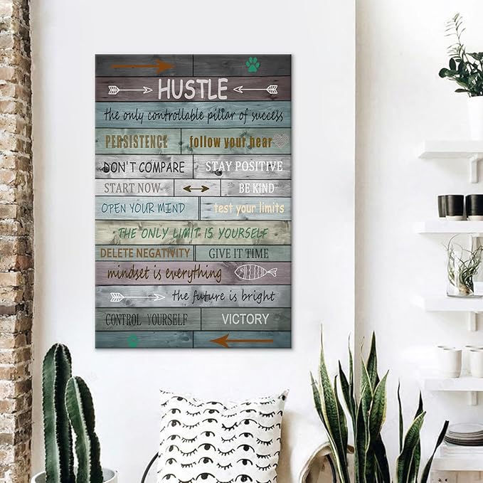 Inspirational Canvas Print Wall Decor Motivational Entrepreneur Quotes Wall Art Positive Picture Painting Poster Artwork for Home Living Room Office School Gym Stretched the Framed [24''Wx36''H]