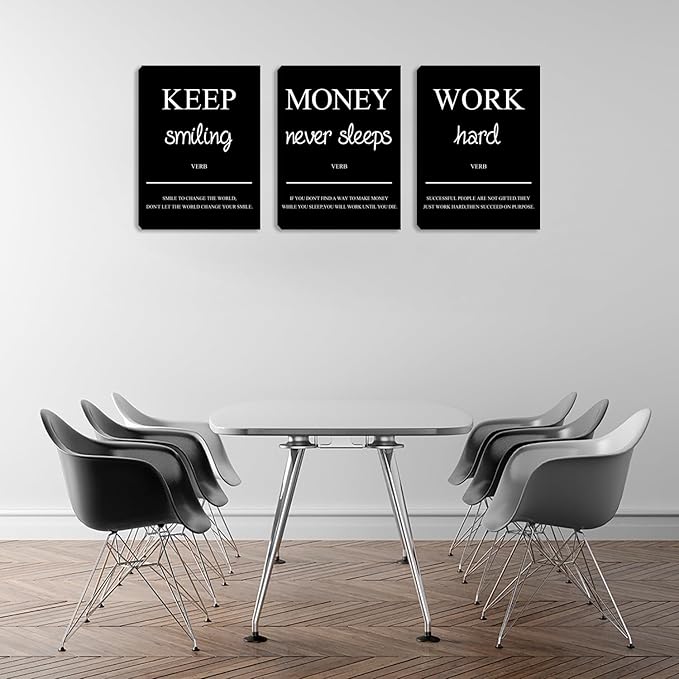 Motivational Wall Art Posters Inspirational Canvas Prints Decorations Positive Office Artwork for Wall Decor Picture Painting Framed Artwork for Bedroom Home Office Living Room (60”Wx28”H)
