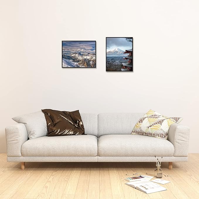 Golden State Art, Gallery Wall Frame Set of 6 - Black 11x14 Aluminum Photo Frames with Mat for 8x10 Pictures - 11 x 14 inch Metal Frame with Real Glass Cover - Elegant Home or Office Decor