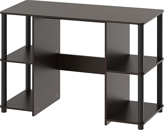 SHW 38-Inch Home Office Wood Desk with Double Sided Shelves, Espresso