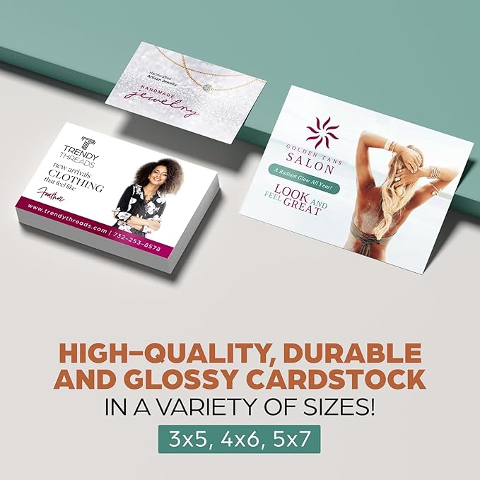 GotPrint Custom Printed Postcards – Upload Your Design or Text, 4x6 inches, Horizontal, front and back, 14 pt thick glossy cardstock, 4x6, 250 Qty