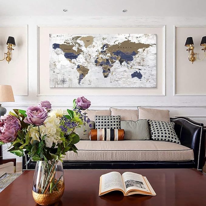 ZEYDRT Wall Art of the World Painting Canvas Wall Art for Office Living Room Canvas Art Wall Decorations Prints for Background for Home Office Decoration 30"x60" …