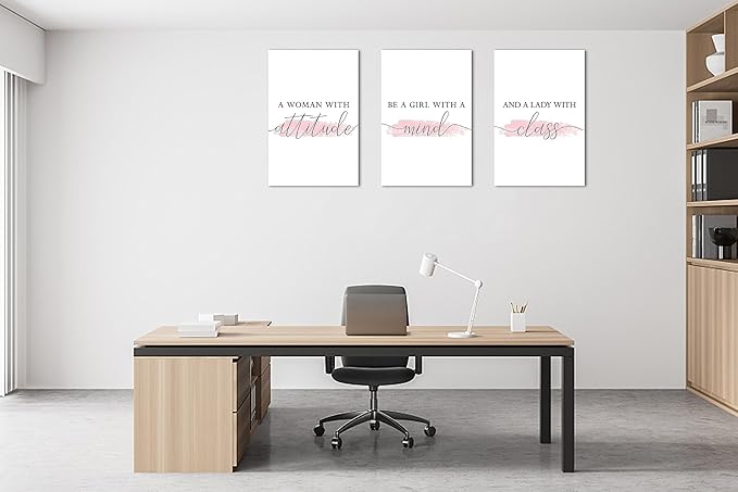 3 Piece Motivational Quotes Canvas Print Pictures Wall Decor, Framed Artwork Home Office Decor 16"x24" x 3 Pcs