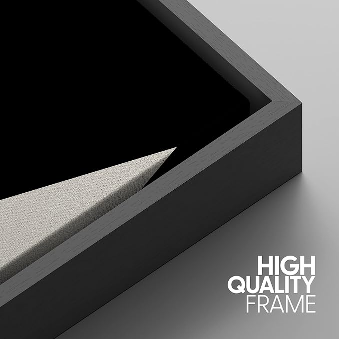 IDEA4WALL Framed Canvas Print Wall Art Set Art Deco Mid-Century Black Gold Polygons Abstract Shapes Illustrations Modern Art Decorative Contemporary for Living Room, Bedroom, Office - 16"x24"x3 Black
