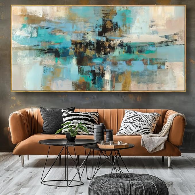 Wall Art Abstract Canvas Painting Green Fantasy Colorful Wall Decor Modern Artwork for Living Room Bedroom Dining Room Home Office Decor 30"x60" with Framed